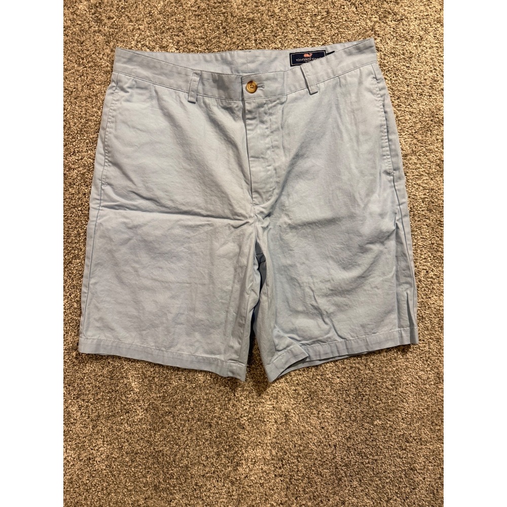 Vineyard Vines Shorts Mens 34 Blue Breaker Chino Cotton Casual 9 Inch Inseam